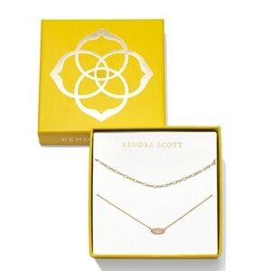NIB Kendra Scott Gold Layered Necklace with Pink Stone price lowest no offers